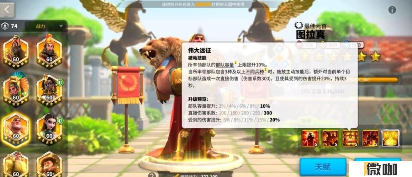 万国觉醒图拉真值得培养吗