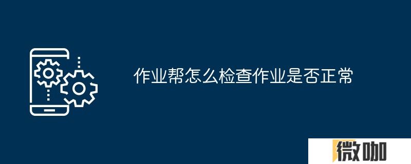 作业帮怎么检查作业是否正常