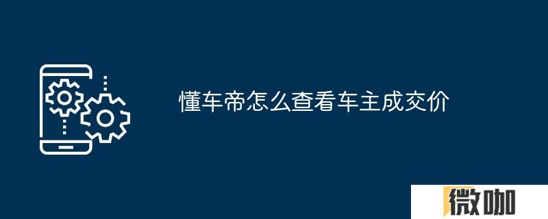 懂车帝怎么查看车主成交价