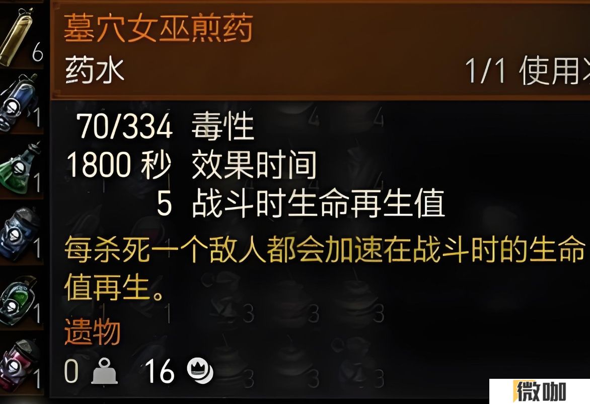 巫师三各种煎药有什么用